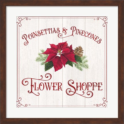 Framed Vintage Christmas Signs III-Flower Shoppe Print