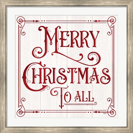 Framed Vintage Christmas Signs IV-Merry Christmas Print