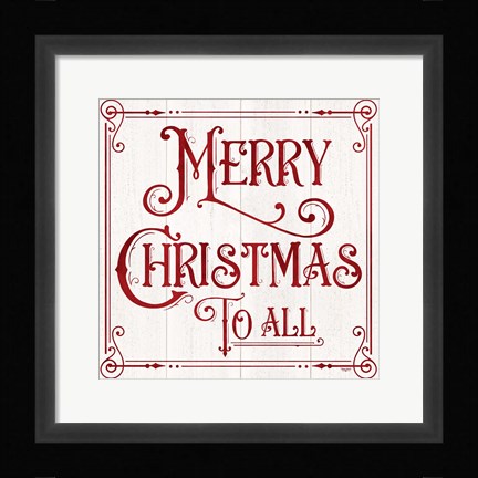 Framed Vintage Christmas Signs IV-Merry Christmas Print
