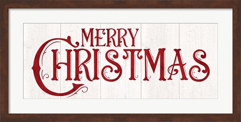 Framed Vintage Christmas Signs panel I-Merry Christmas Print