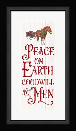Framed Vintage Christmas Signs panel III-Peace on Earth Print