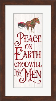 Framed Vintage Christmas Signs panel III-Peace on Earth Print
