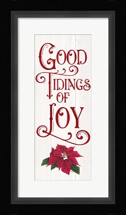 Framed Vintage Christmas Signs panel IV-Tidings of Joy Print