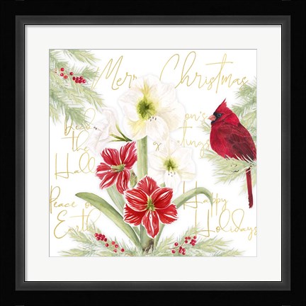 Framed Merry Amaryllis III Print