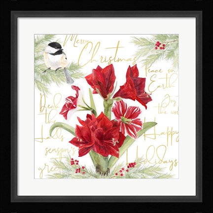 Framed Merry Amaryllis IV Print