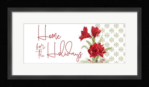 Framed Merry Amaryllis panel II Print