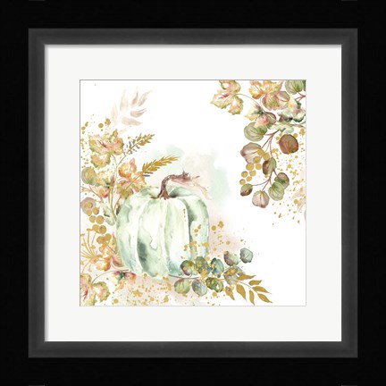 Framed Ghost Pumpkin Harvest landscape Print