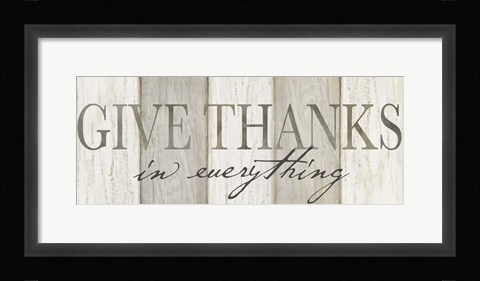 Framed Give Thanks Neutral panel Print