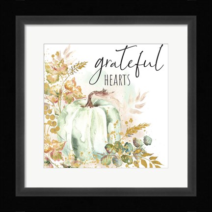 Framed Ghost Pumpkin Harvest Sentiment I Print