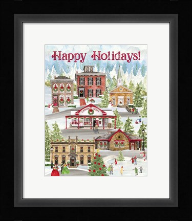 Framed Christmas Village portrait II Print