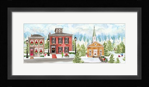 Framed Christmas Village panel I Print