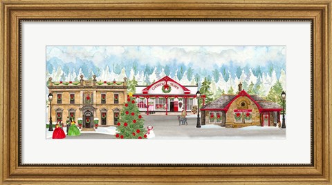 Framed Christmas Village panel II Print
