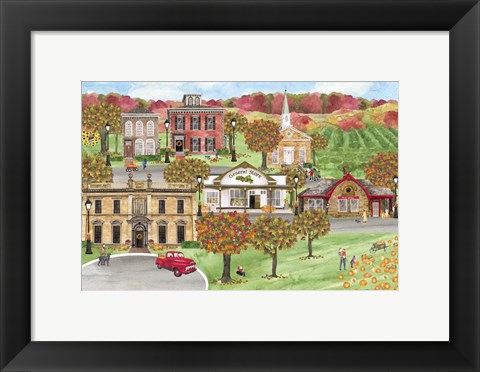 Framed Harvest Village landscape Print
