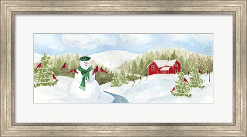 Framed Snowman Christmas panel II Print