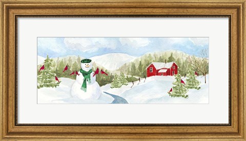 Framed Snowman Christmas panel II Print