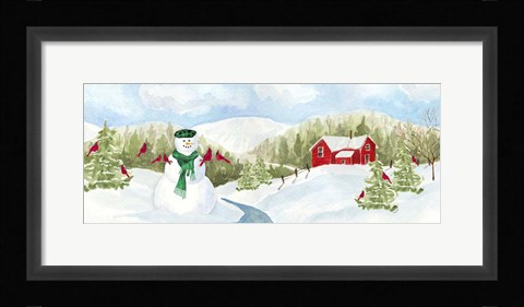 Framed Snowman Christmas panel II Print