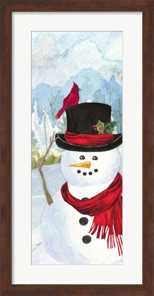 Framed Snowman Christmas vertical II Print