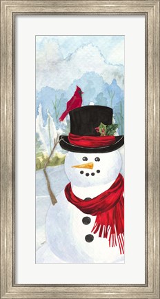 Framed Snowman Christmas vertical II Print