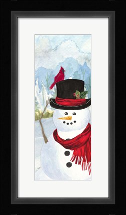 Framed Snowman Christmas vertical II Print