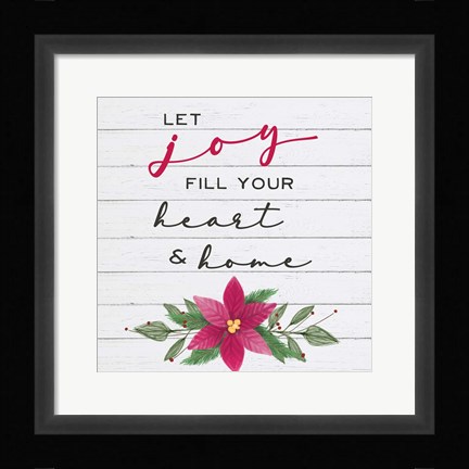 Framed Cozy Christmas II Poinsettia Print