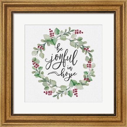Framed Cozy Christmas Wreath III Print