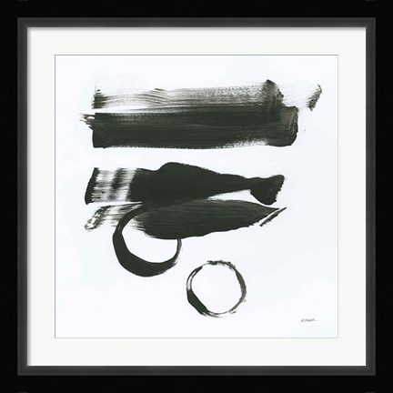 Framed Gold and Black Element XVI Print