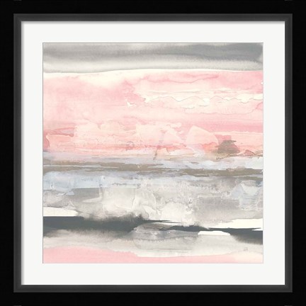 Framed Charcoal and Blush II Print