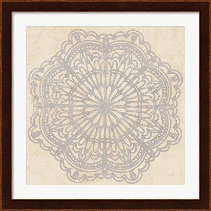 Framed Contemporary Lace Neutral I Vintage Print