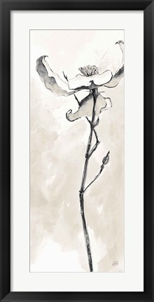 Framed Solitary Dogwood IV Taupe Crop Print