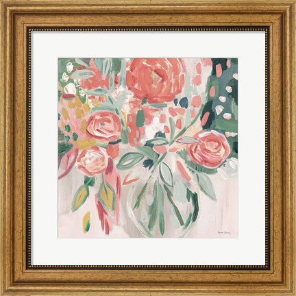 Framed Summer Pink Floral Modern Print