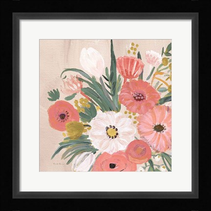 Framed Vintage Floral IV Flipped Modern Print
