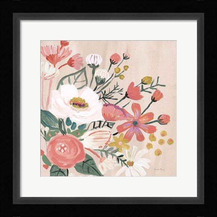 Framed Vintage Floral II Modern Print