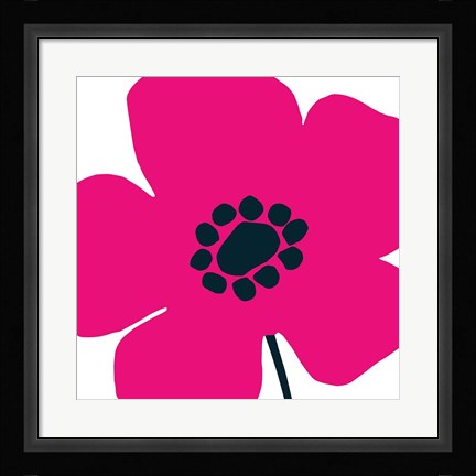 Framed Pop Art Floral IV Hot Pink Print