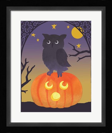 Framed Halloween Critter III Light Owl Print