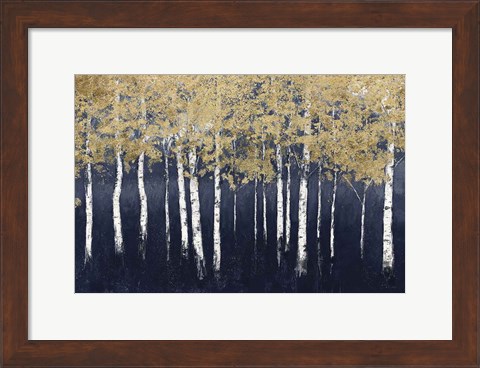 Framed Shimmering Forest Indigo Print