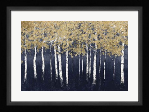 Framed Shimmering Forest Indigo Print