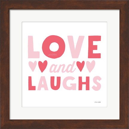 Framed Love and Laughs Pink Print