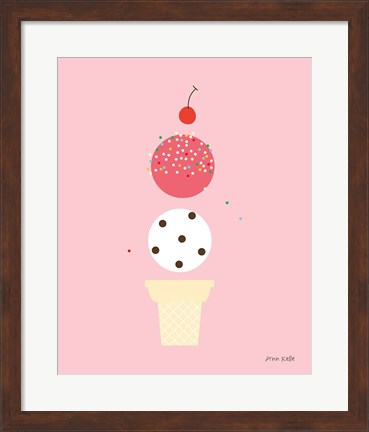 Framed Ice Cream and Cherry II Print