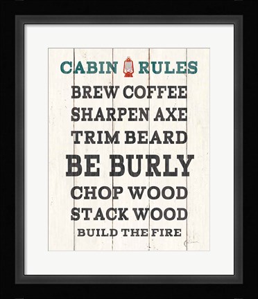 Framed Cabin Life V Neutral Print