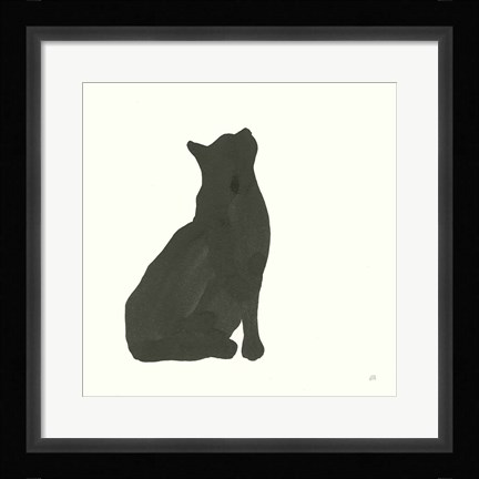 Framed Black Cat III Print