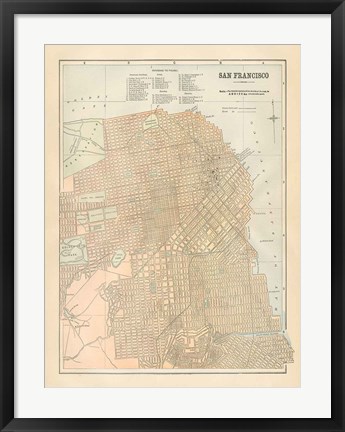 Framed San Francisco Map Print