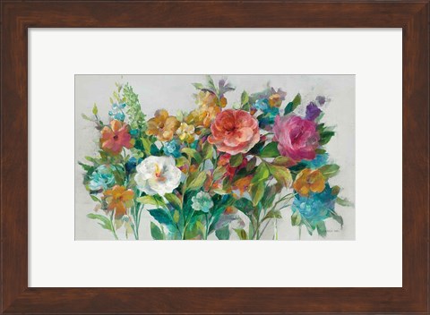 Framed Country Florals Neutral Print