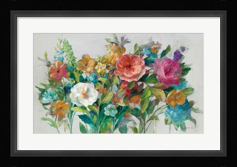 Framed Country Florals Neutral Print