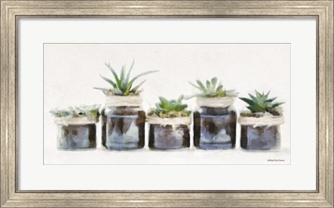 Framed Rustic Plants in a Row Print