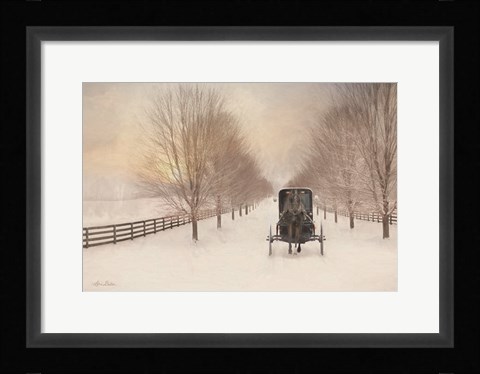 Framed Snowy Amish Lane Print