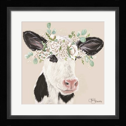 Framed Patience the Cow Print