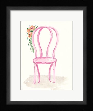 Framed Floral Chair I Print