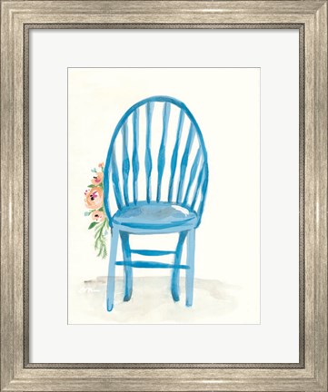 Framed Floral Chair II Print