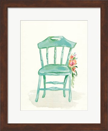 Framed Floral Chair IV Print