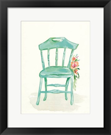Framed Floral Chair IV Print